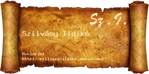 Szilvásy Ildikó névjegykártya