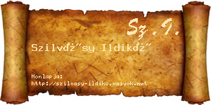 Szilvásy Ildikó névjegykártya